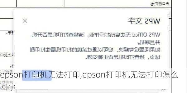 epson打印机无法打印,epson打印机无法打印怎么回事