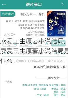 索爱三生原著小说结局,索爱三生原著小说结局是什么