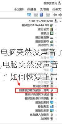 电脑突然没声音了,电脑突然没声音了 如何恢复正常