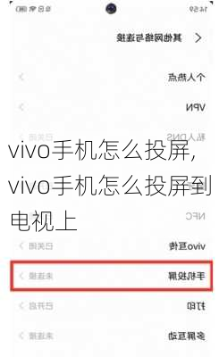 vivo手机怎么投屏,vivo手机怎么投屏到电视上