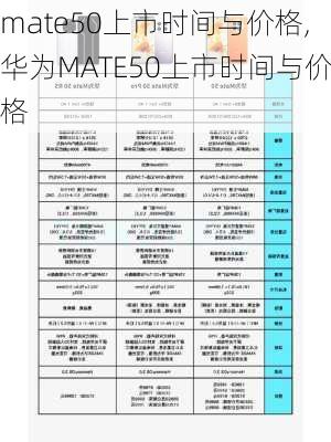 mate50上市时间与价格,华为MATE50上市时间与价格