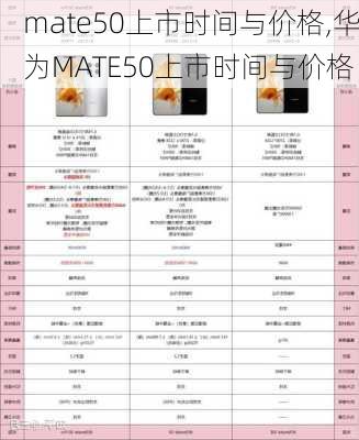 mate50上市时间与价格,华为MATE50上市时间与价格