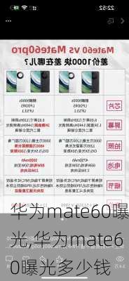 华为mate60曝光,华为mate60曝光多少钱