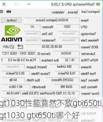 gt1030性能竟然不敌gtx650ti,gt1030 gtx650ti哪个好