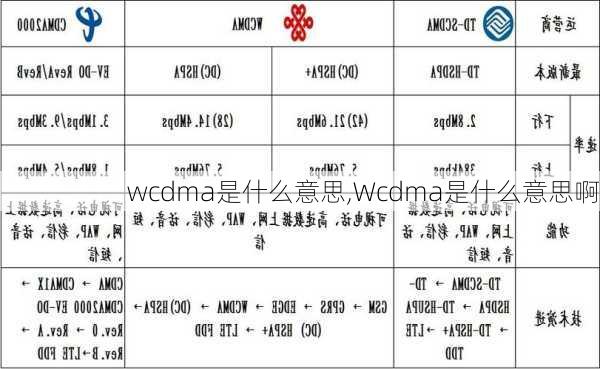 wcdma是什么意思,Wcdma是什么意思啊