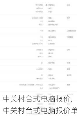 中关村台式电脑报价,中关村台式电脑报价单