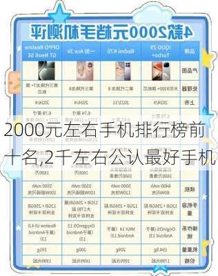 2000元左右手机排行榜前十名,2千左右公认最好手机